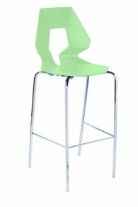 Бар стол с облегалка светло зелен