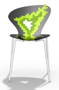 Дизайнерски стол сиво със зелено